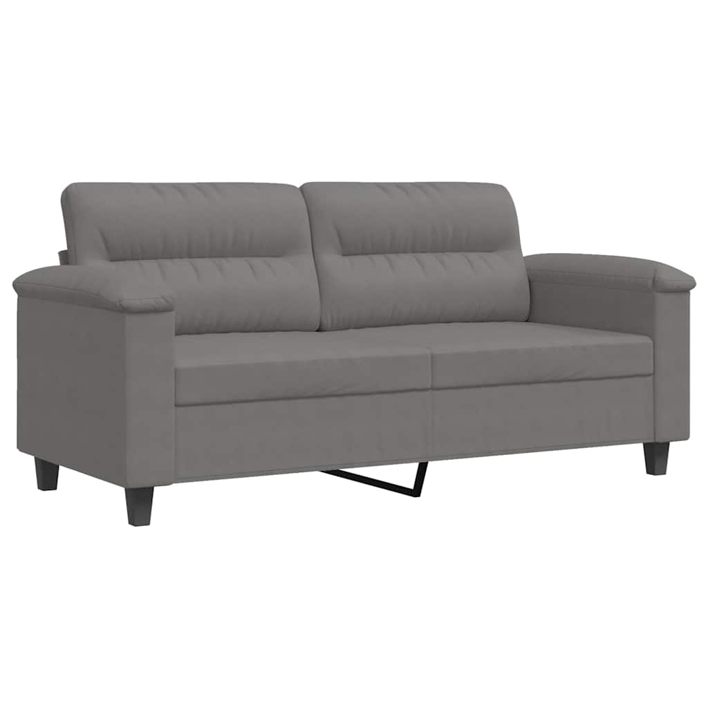 Canapé à 2 places Gris foncé 140 cm Tissu microfibre - XIOS