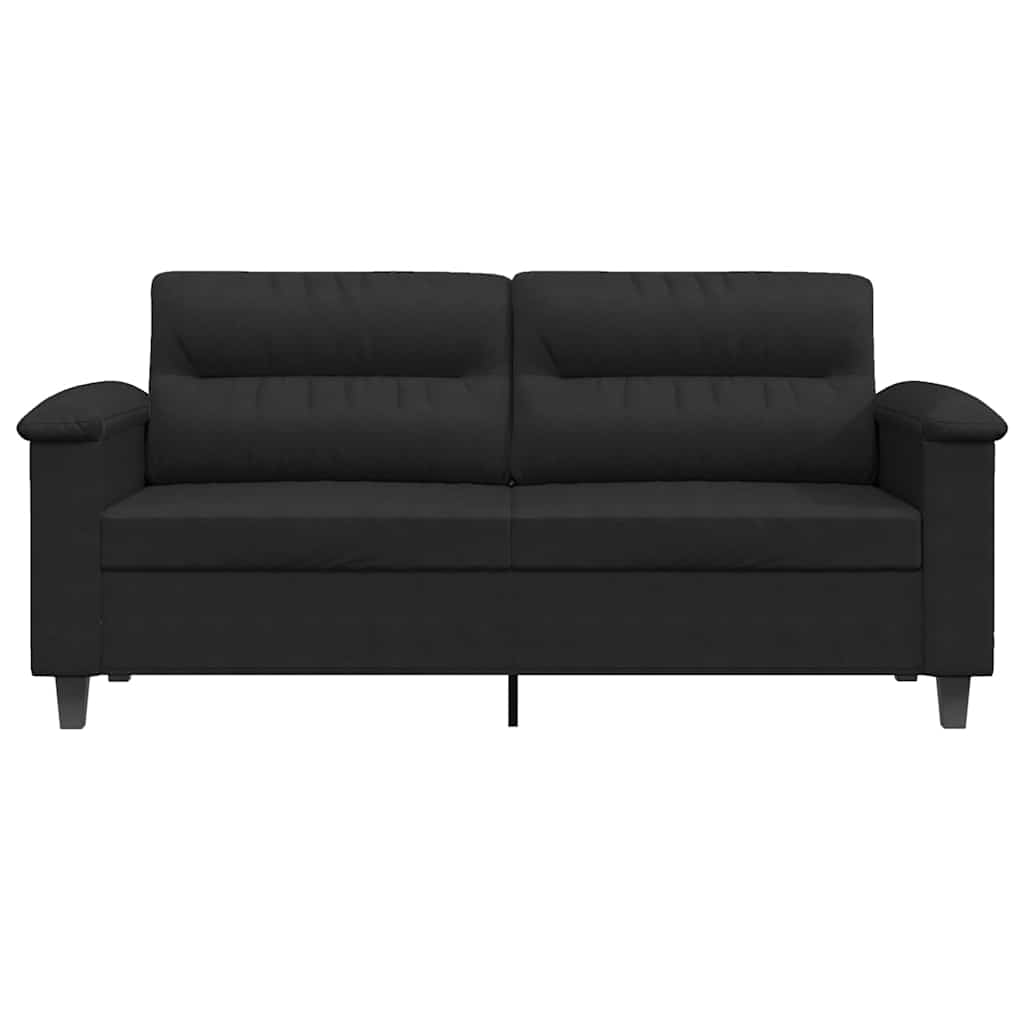 Canapé à 2 places Noir 140 cm Tissu microfibre - XIOS