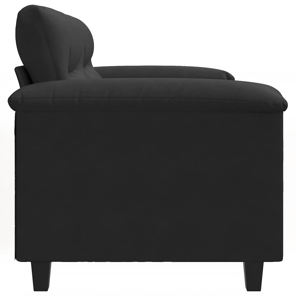 Canapé à 2 places Noir 140 cm Tissu microfibre - XIOS