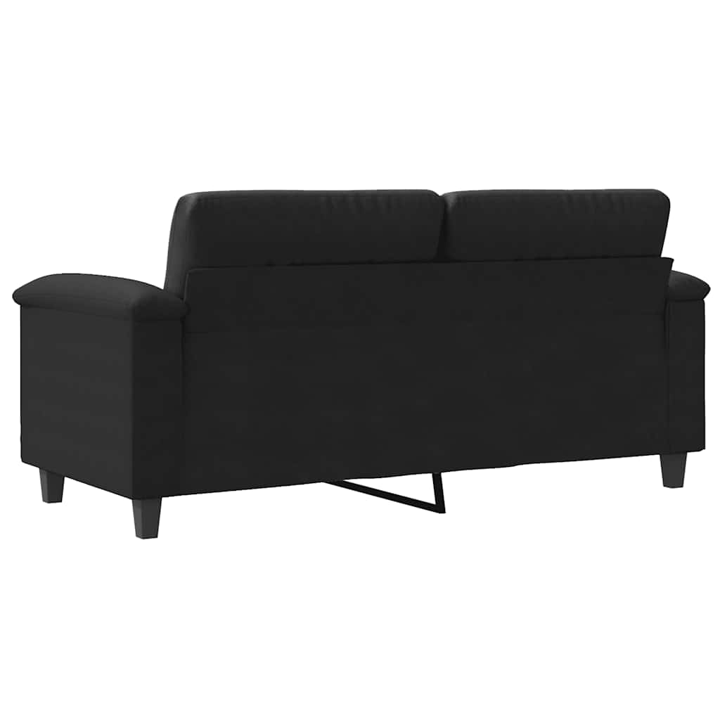 Canapé à 2 places Noir 140 cm Tissu microfibre - XIOS