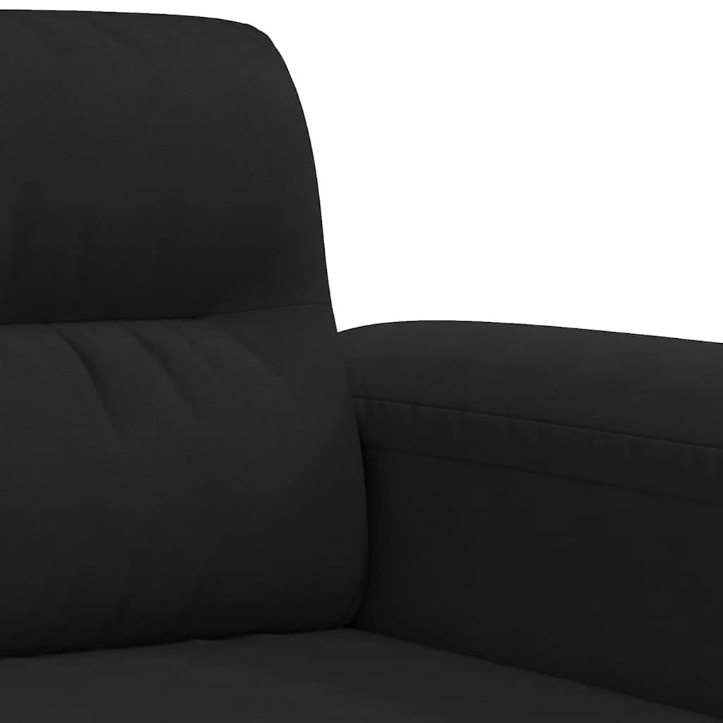 Canapé à 2 places Noir 140 cm Tissu microfibre - XIOS