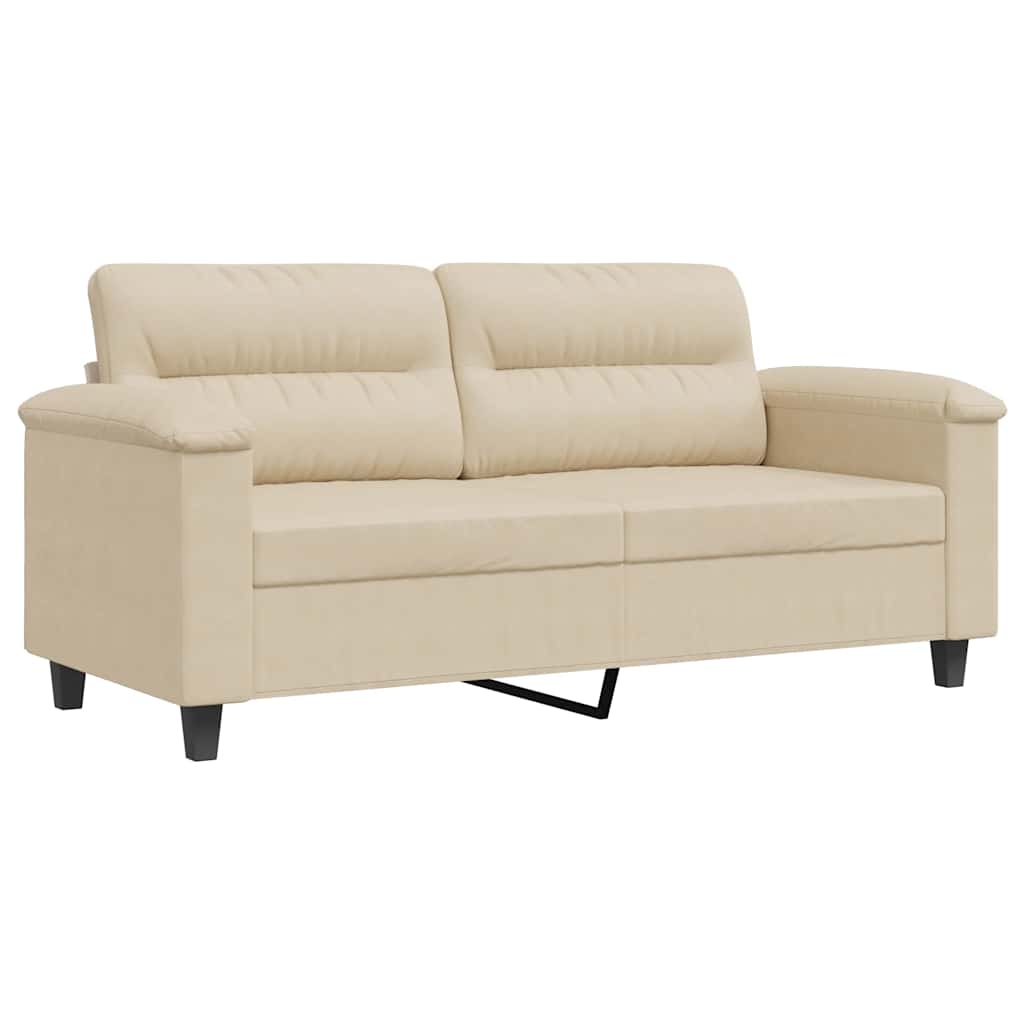 Canapé à 2 places Crème 140 cm Tissu microfibre - XIOS