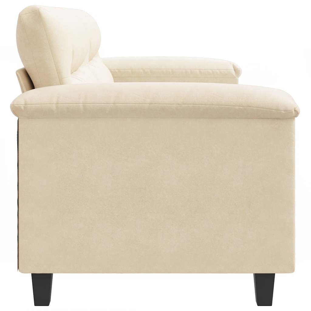 Canapé à 2 places Crème 140 cm Tissu microfibre - XIOS
