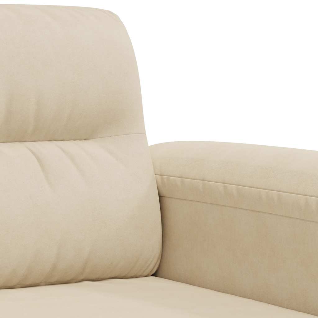 Canapé à 2 places Crème 140 cm Tissu microfibre - XIOS