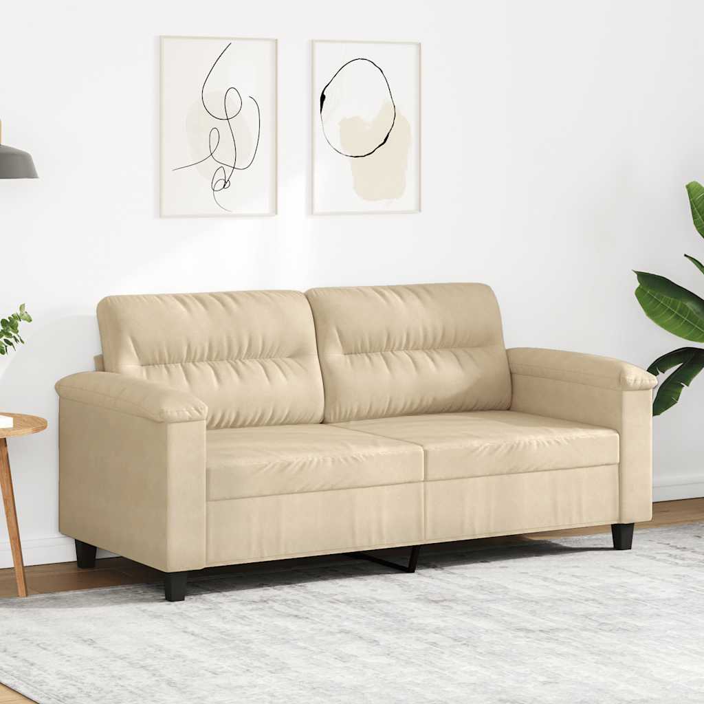 Canapé à 2 places Crème 140 cm Tissu microfibre - XIOS