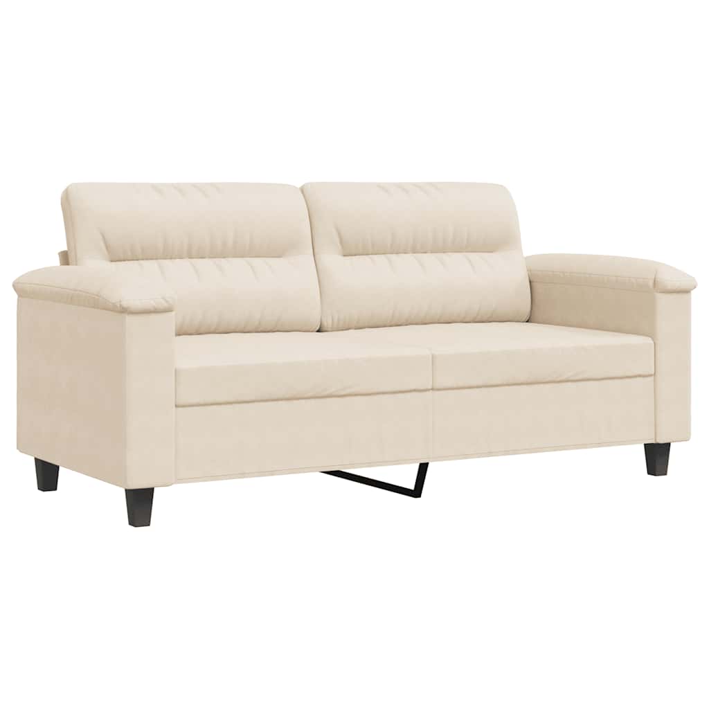 Canapé à 2 places Beige 140 cm Tissu microfibre - XIOS