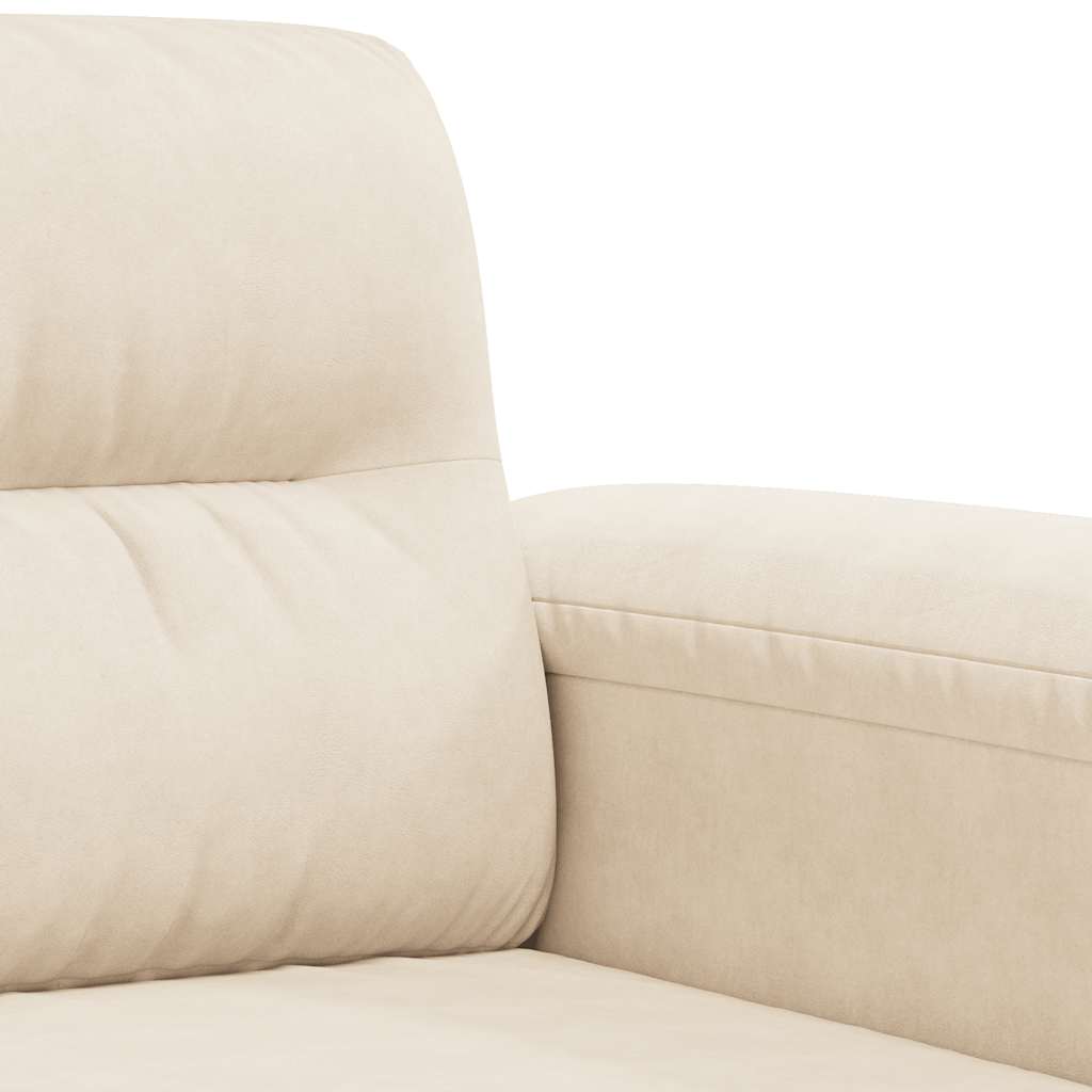 Canapé à 2 places Beige 140 cm Tissu microfibre - XIOS