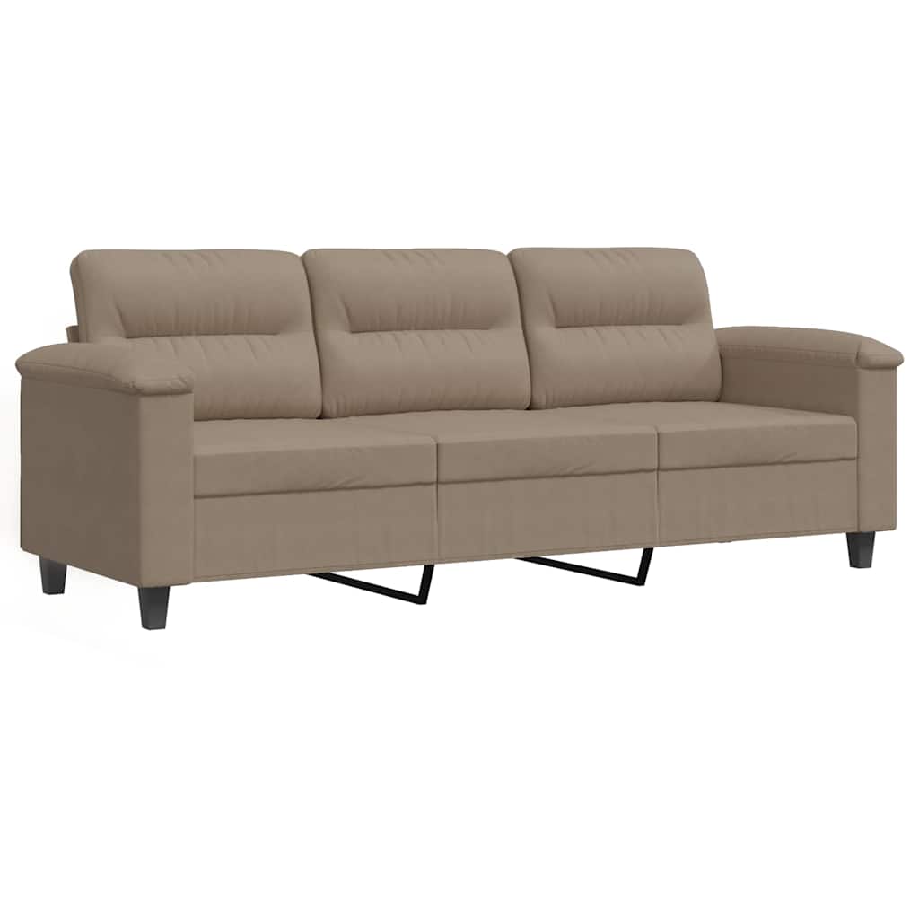 Canapé à 3 places Taupe 180 cm Tissu microfibre - XIOS