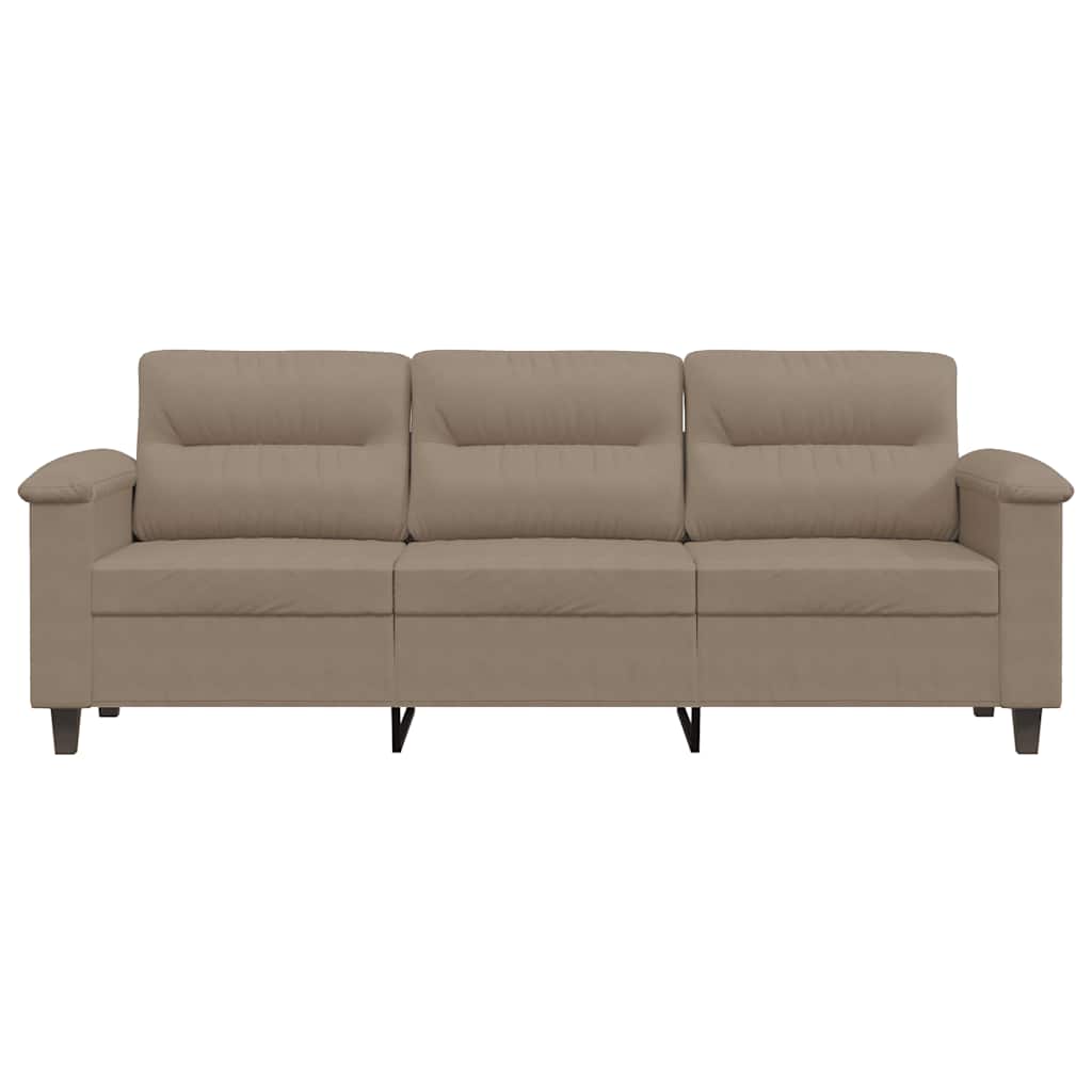 Canapé à 3 places Taupe 180 cm Tissu microfibre - XIOS