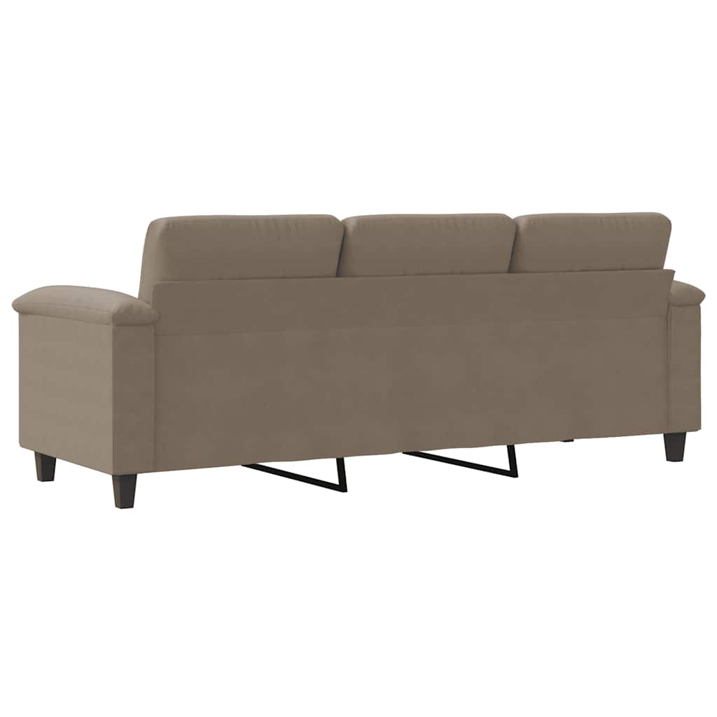Canapé à 3 places Taupe 180 cm Tissu microfibre - XIOS
