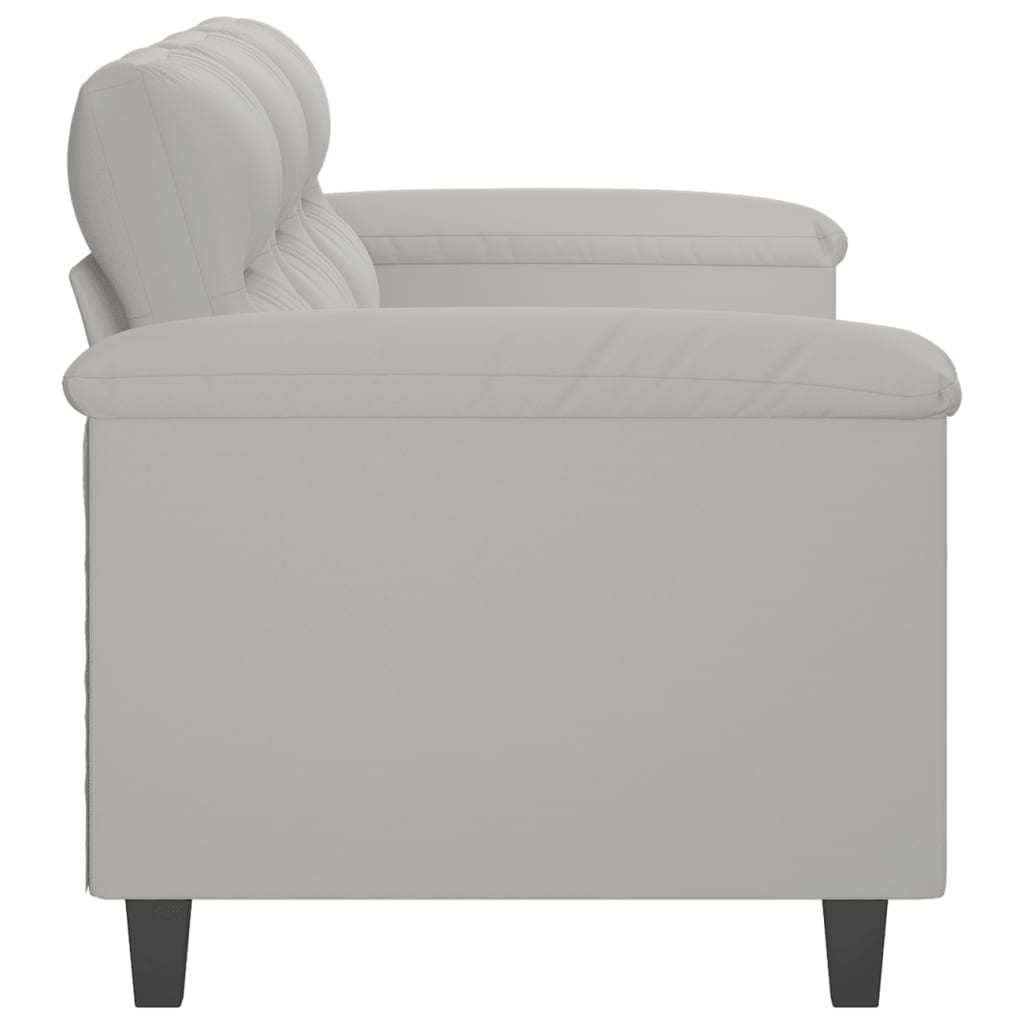 Canapé à 3 places Gris clair 180 cm Tissu microfibre - XIOS