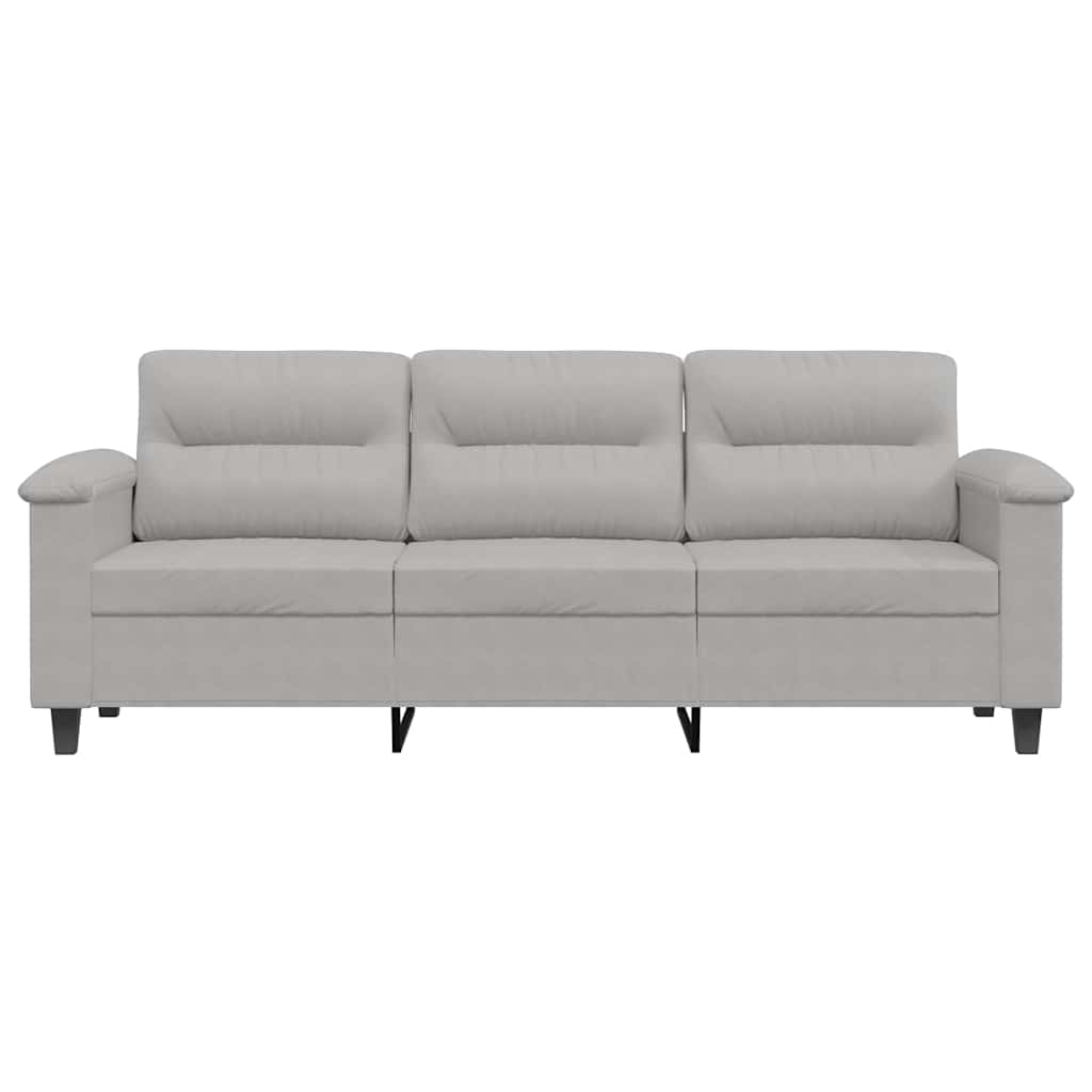 Canapé à 3 places Gris clair 180 cm Tissu microfibre - XIOS