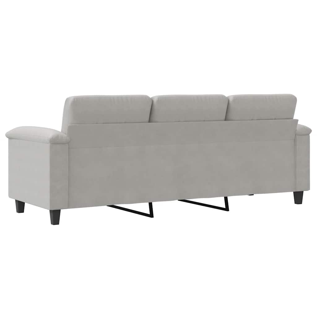 Canapé à 3 places Gris clair 180 cm Tissu microfibre - XIOS