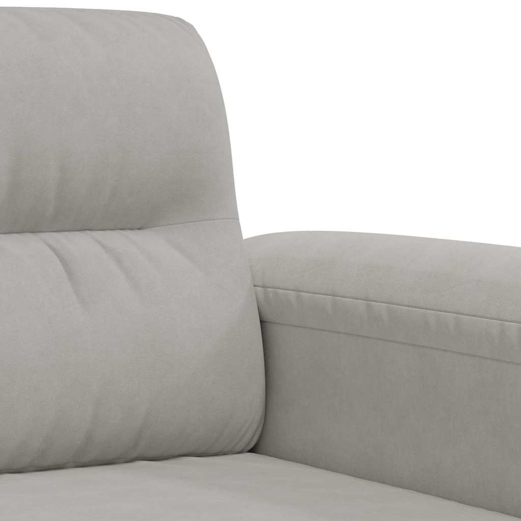 Canapé à 3 places Gris clair 180 cm Tissu microfibre - XIOS