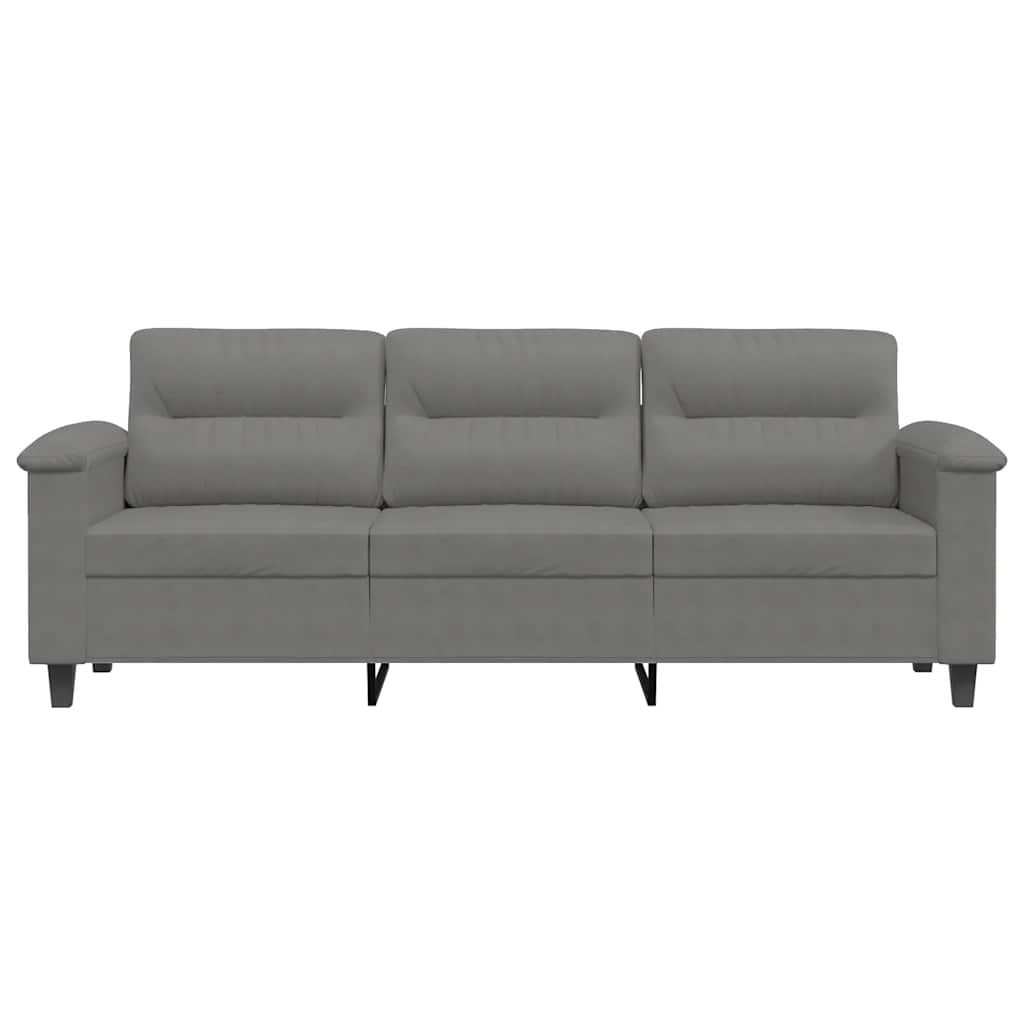 Canapé à 3 places Gris foncé 180 cm Tissu microfibre - XIOS