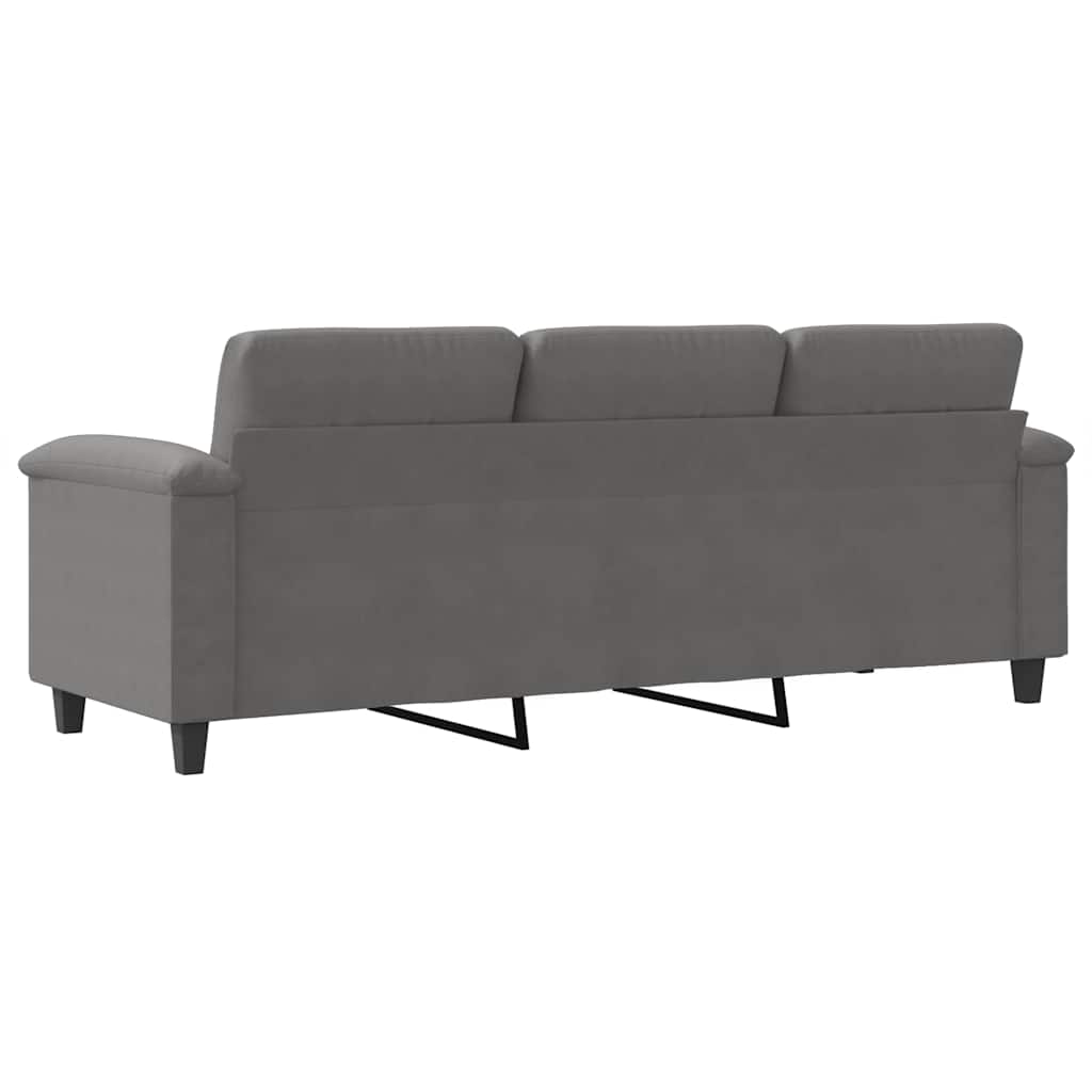 Canapé à 3 places Gris foncé 180 cm Tissu microfibre - XIOS