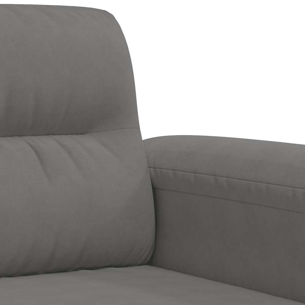 Canapé à 3 places Gris foncé 180 cm Tissu microfibre - XIOS