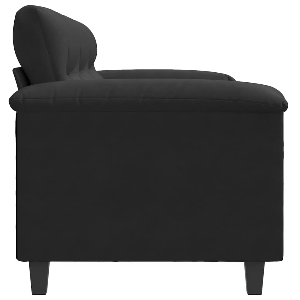 Canapé à 3 places Noir 180 cm Tissu microfibre - XIOS