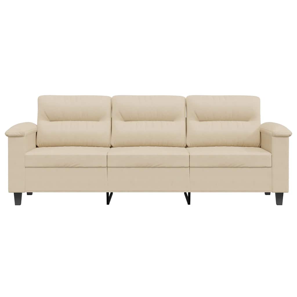 Canapé à 3 places Crème 180 cm Tissu microfibre - XIOS