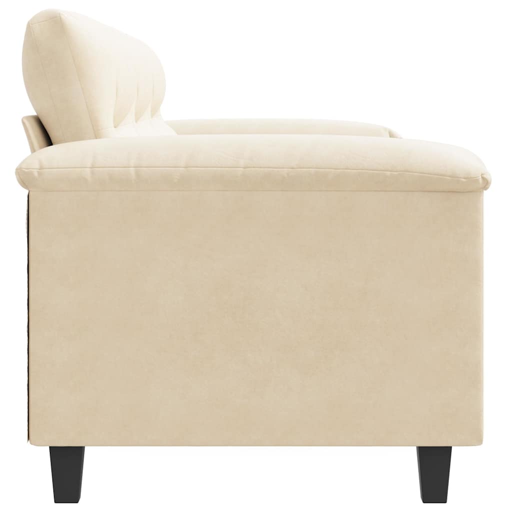 Canapé à 3 places Crème 180 cm Tissu microfibre - XIOS