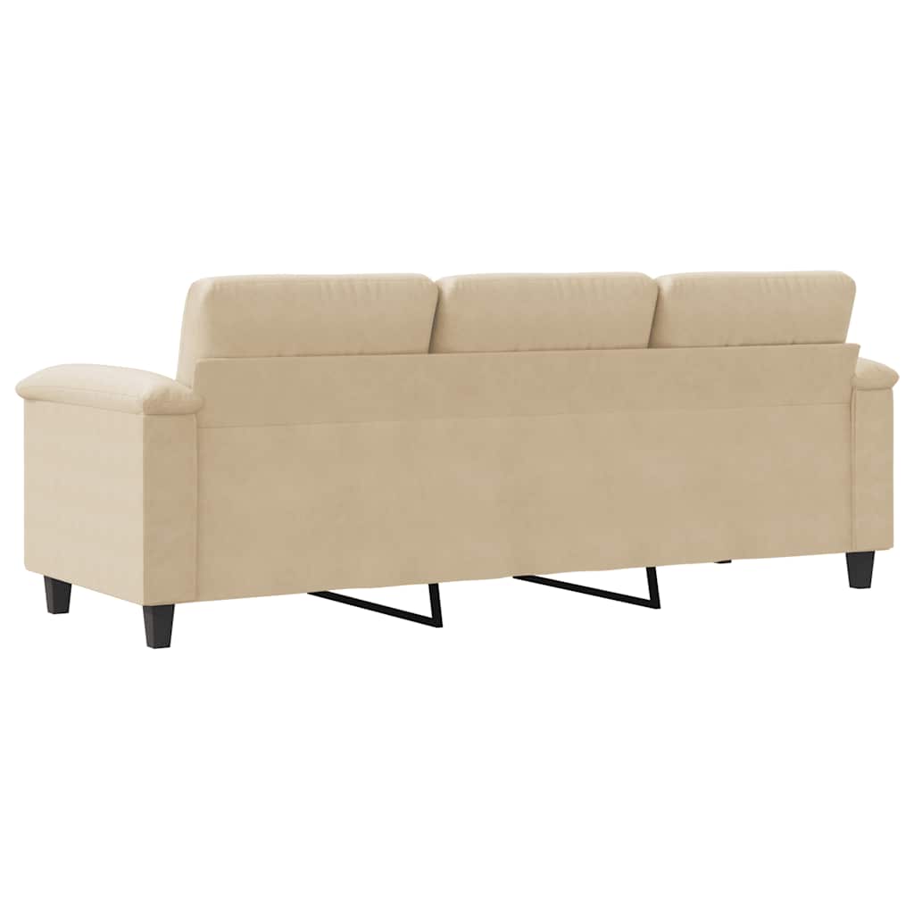 Canapé à 3 places Crème 180 cm Tissu microfibre - XIOS