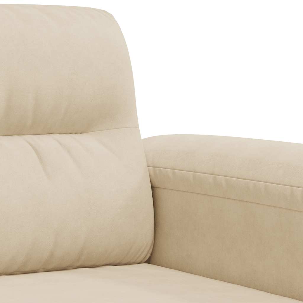 Canapé à 3 places Crème 180 cm Tissu microfibre - XIOS