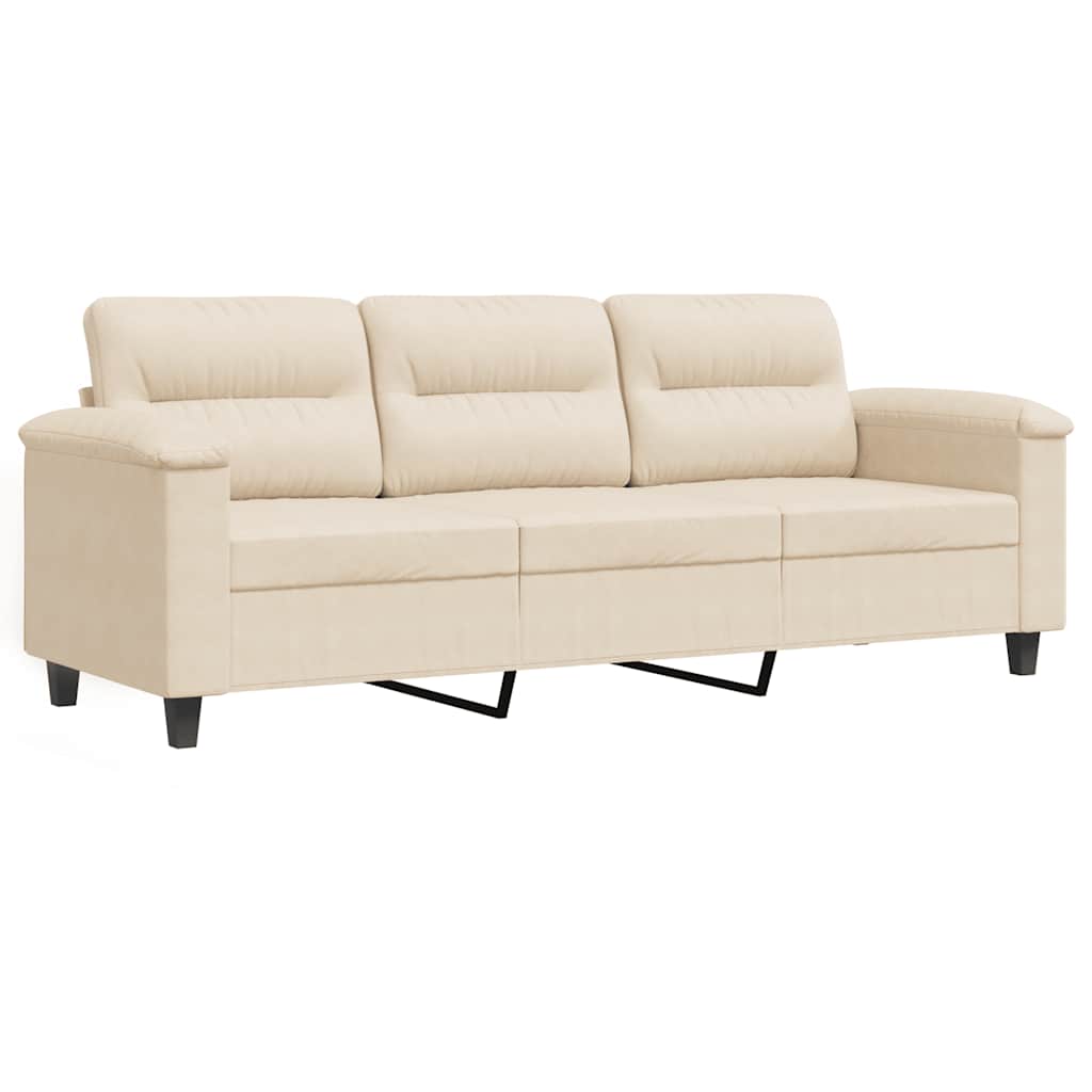 Canapé à 3 places Beige 180 cm Tissu microfibre - XIOS