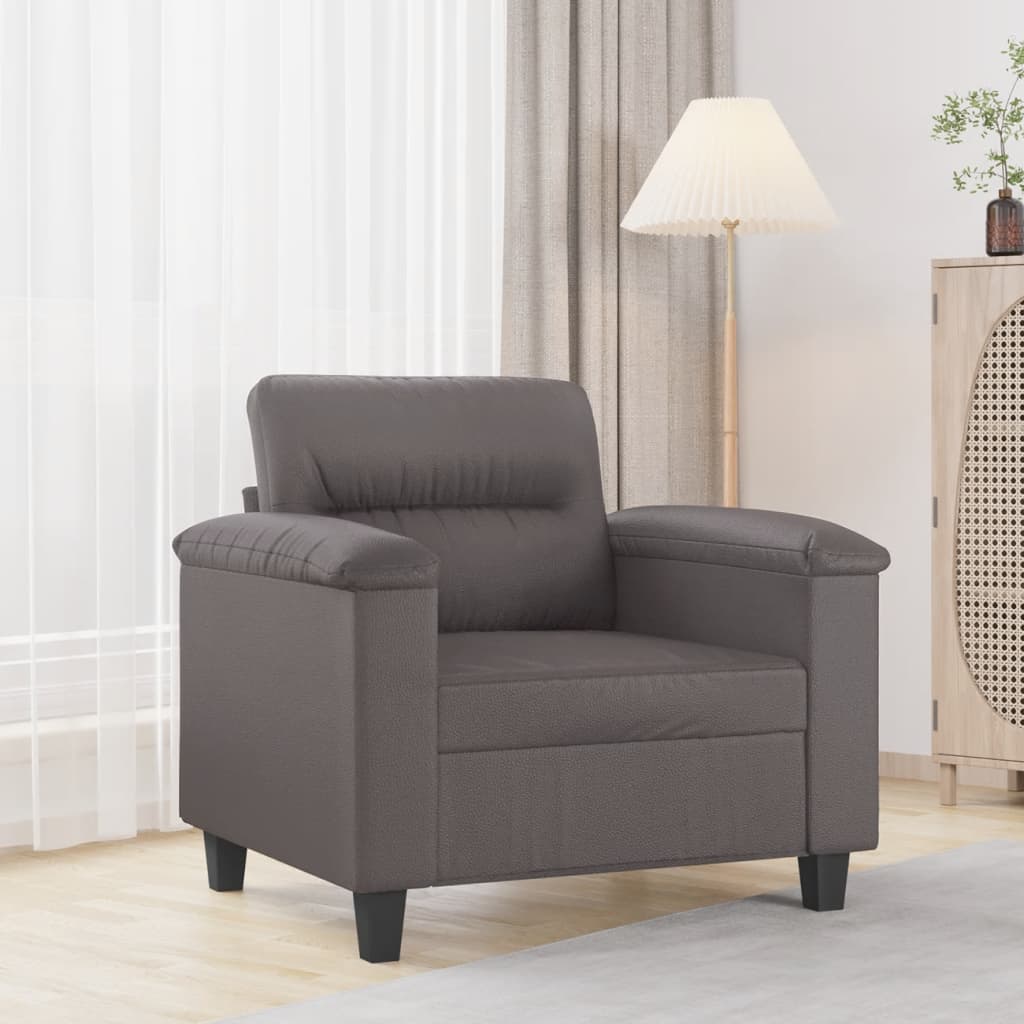 Fauteuil Gris 60 cm Similicuir - XIOS