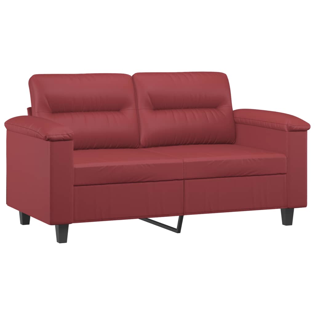 Canapé à 2 places Rouge bordeaux 120 cm Similicuir - XIOS