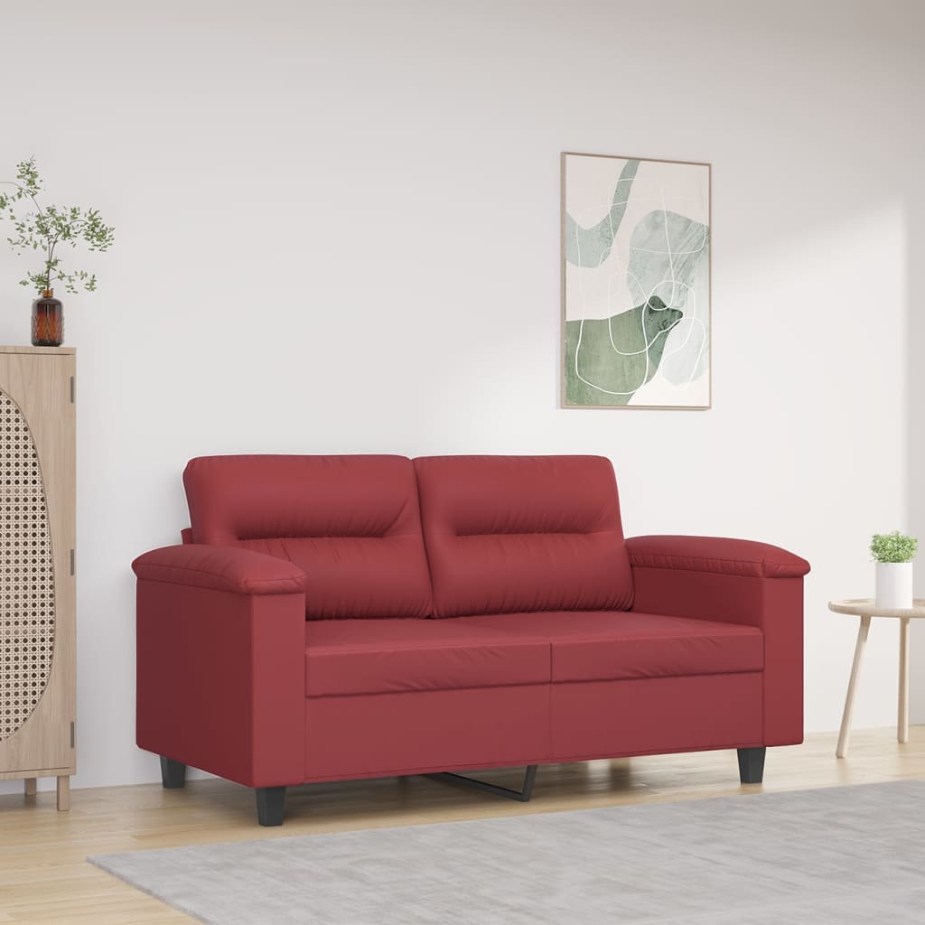 Canapé à 2 places Rouge bordeaux 120 cm Similicuir - XIOS