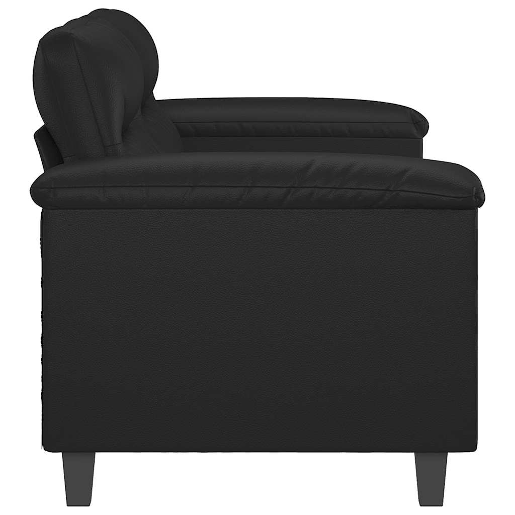 Canapé à 2 places Noir 140 cm Similicuir - XIOS