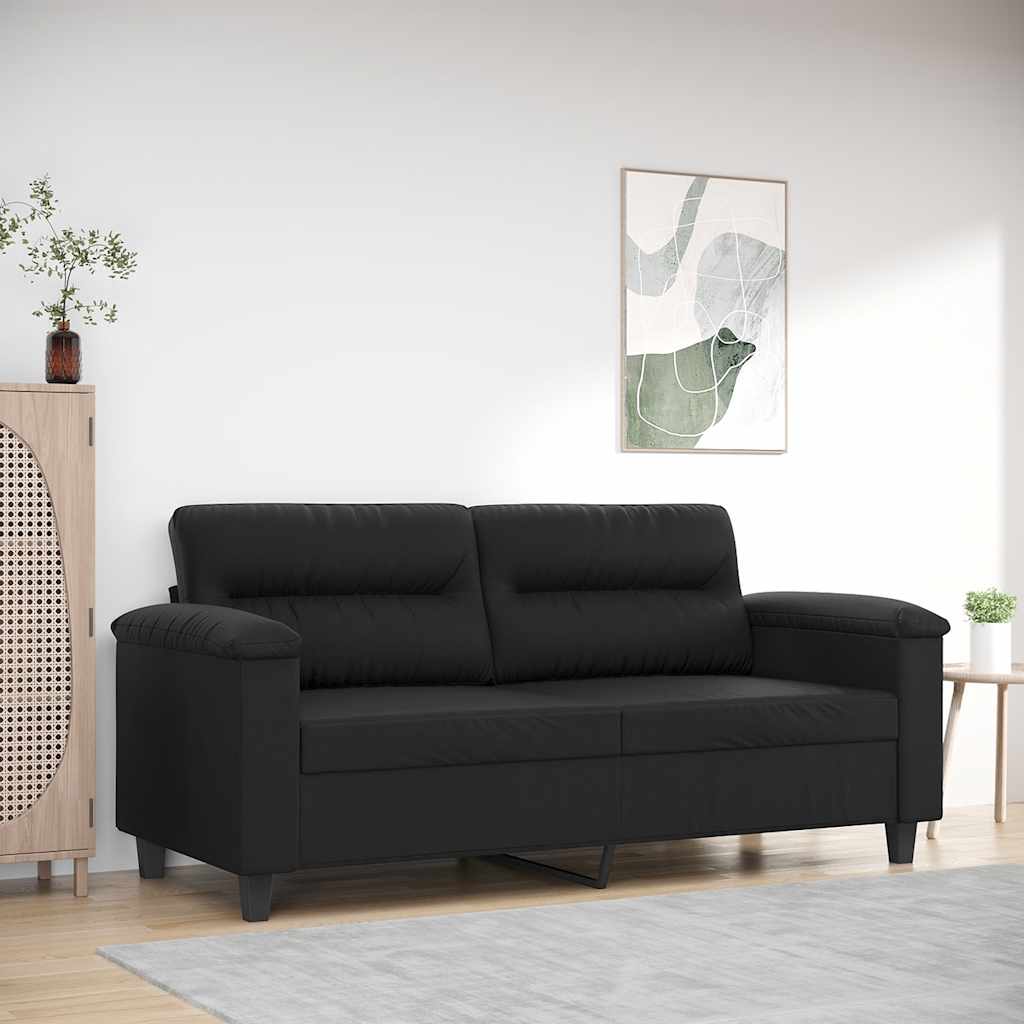 Canapé à 2 places Noir 140 cm Similicuir - XIOS
