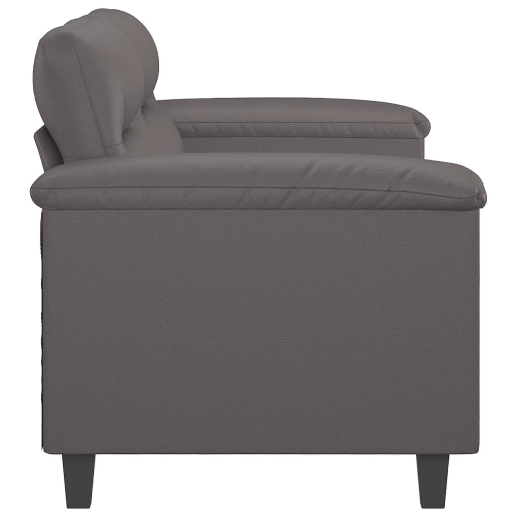 Canapé à 2 places Gris 140 cm Similicuir - XIOS