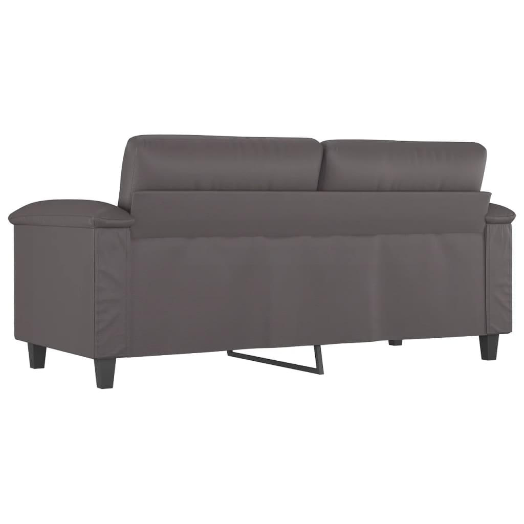Canapé à 2 places Gris 140 cm Similicuir - XIOS