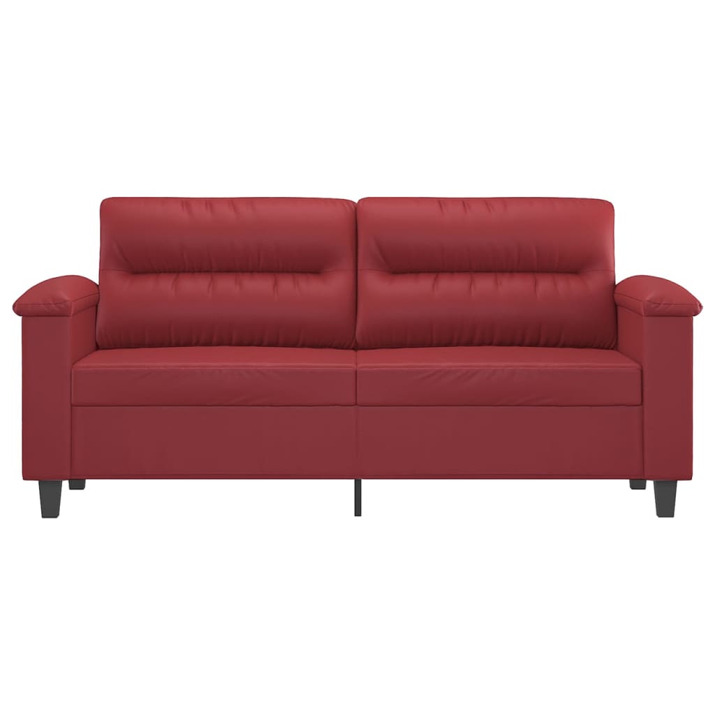 Canapé à 2 places Rouge bordeaux 140 cm Similicuir - XIOS