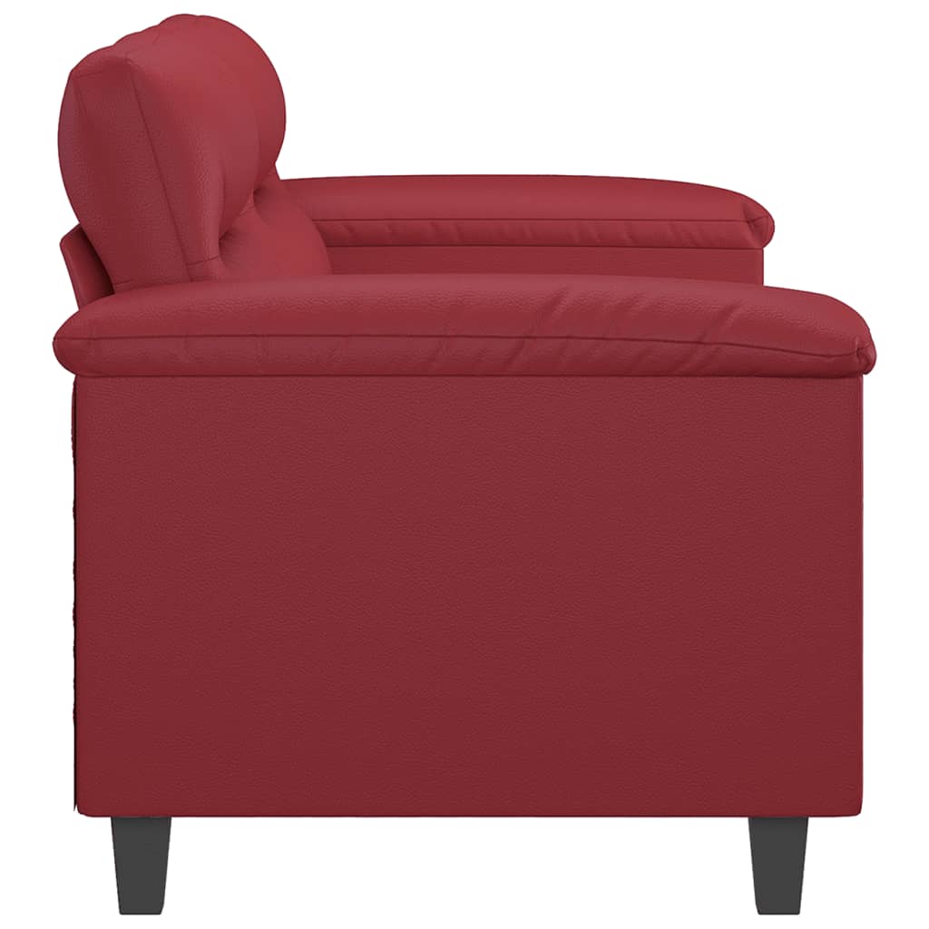 Canapé à 2 places Rouge bordeaux 140 cm Similicuir - XIOS