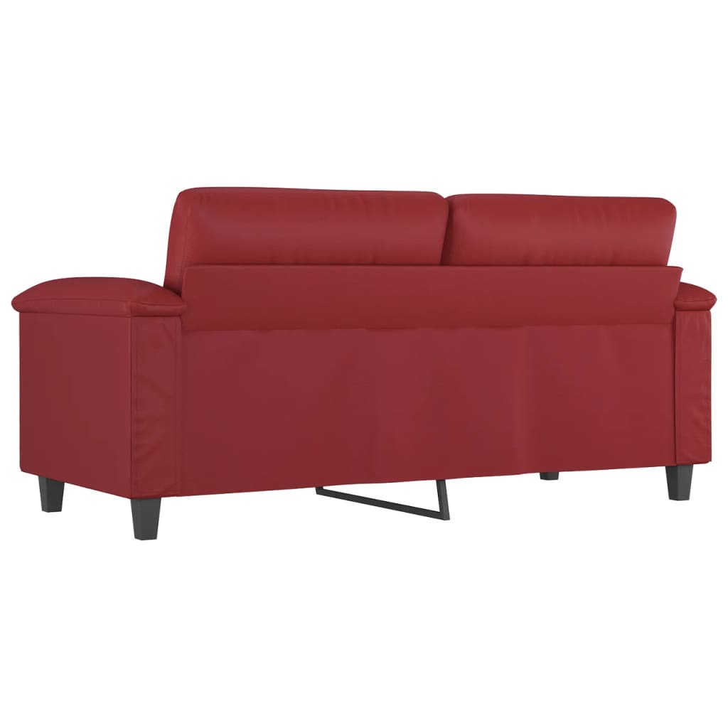 Canapé à 2 places Rouge bordeaux 140 cm Similicuir - XIOS