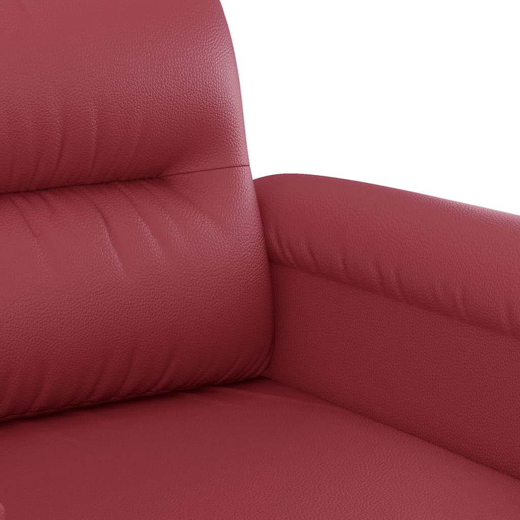 Canapé à 2 places Rouge bordeaux 140 cm Similicuir - XIOS