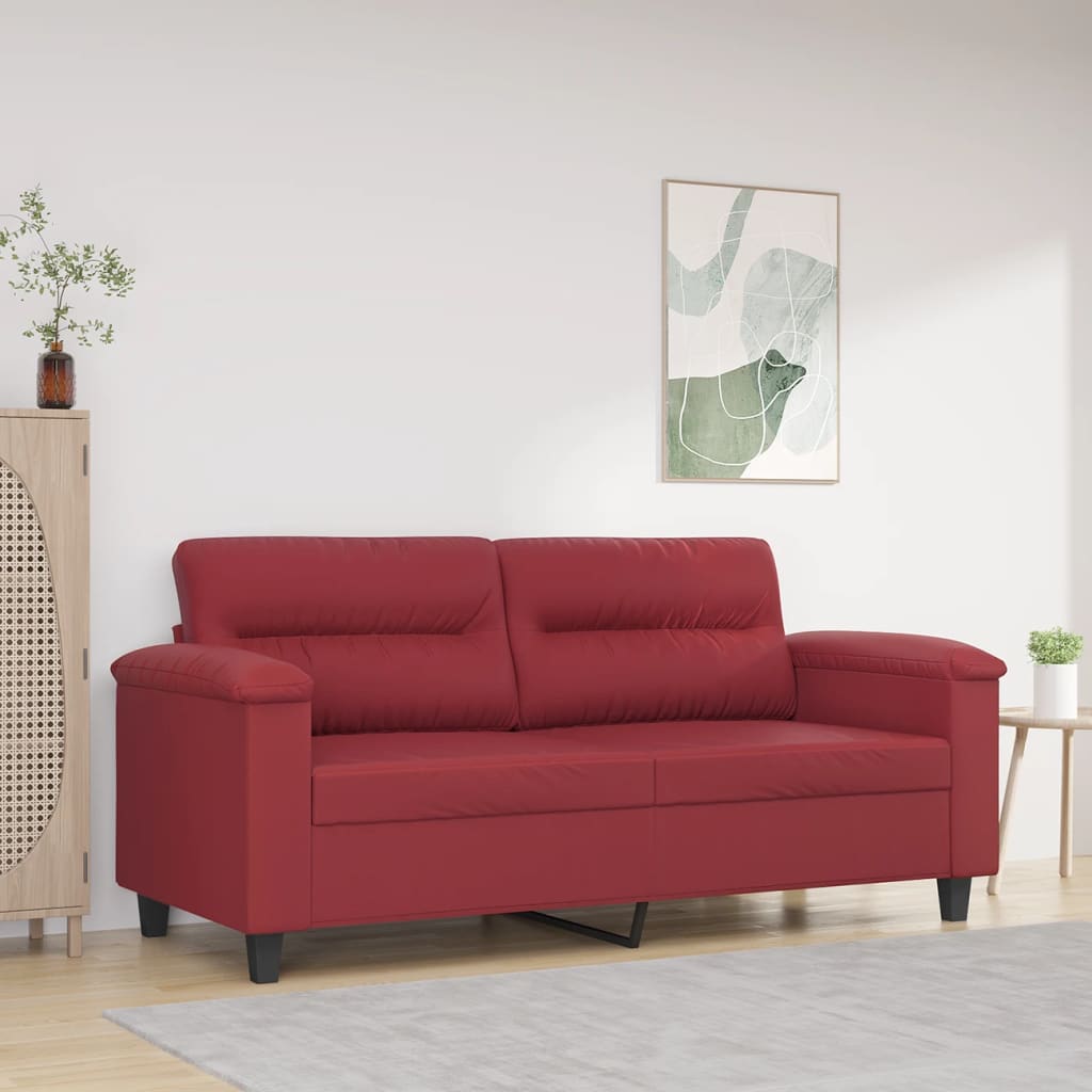 Canapé à 2 places Rouge bordeaux 140 cm Similicuir - XIOS