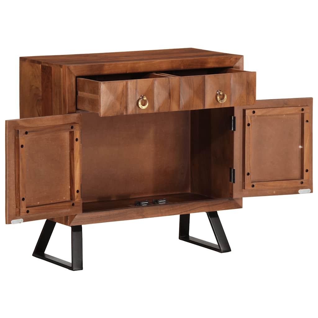 Armoire à tiroirs marron miel 70x35x70 cm bois massif d'acacia - XIOS