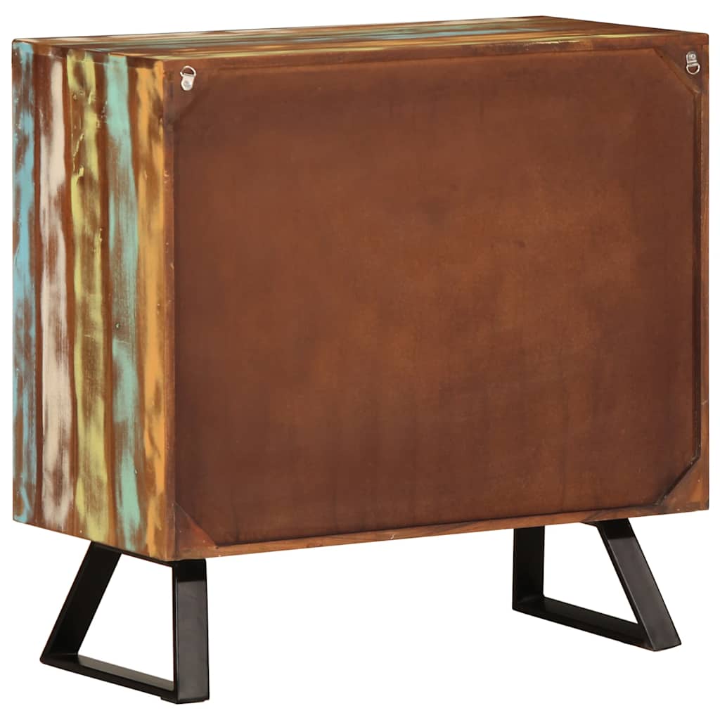Armoire à tiroir multicolore 70x35x70 cm bois de récupération - XIOS