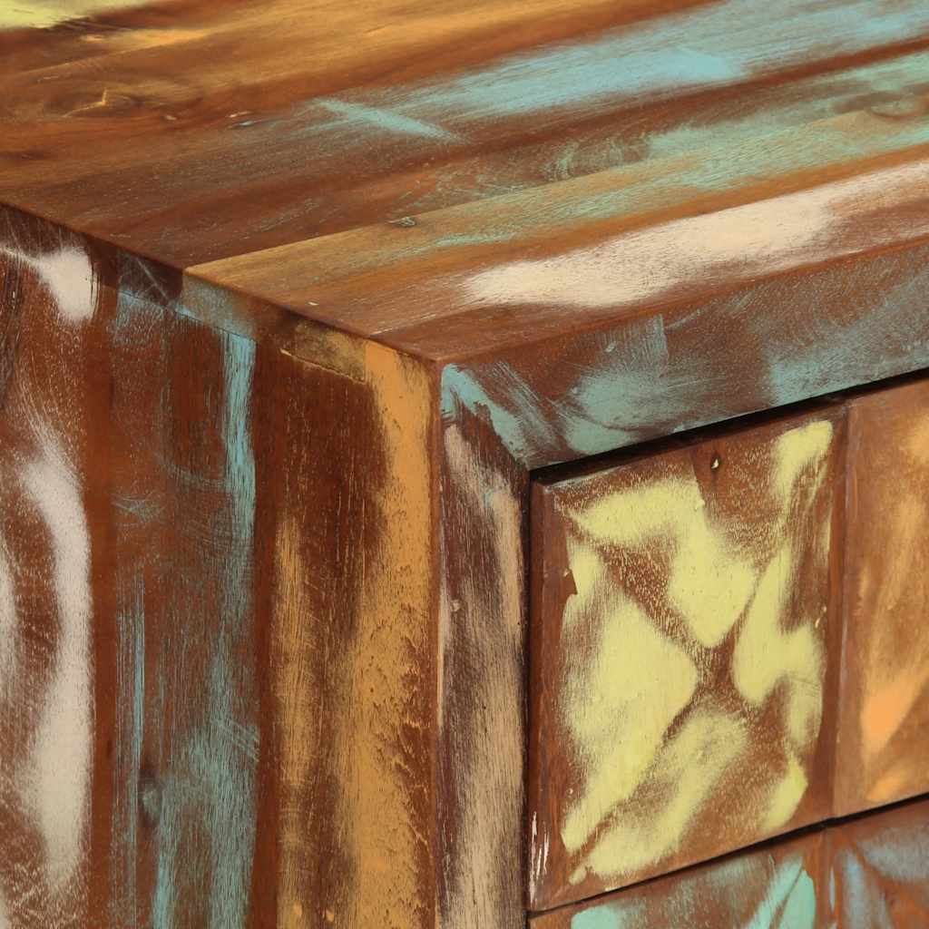 Armoire à tiroir multicolore 70x35x70 cm bois de récupération - XIOS
