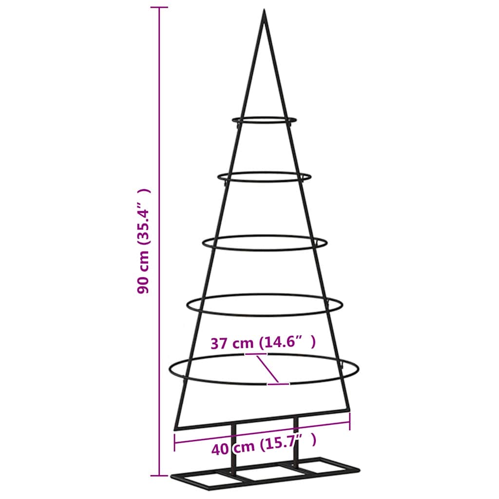 Arbre de Noël en métal pour décoration noir 90 cm - XIOS