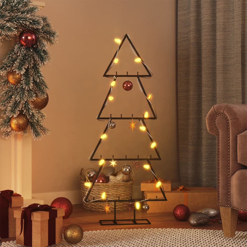 Arbre de Noël en métal pour décoration noir 90 cm - XIOS