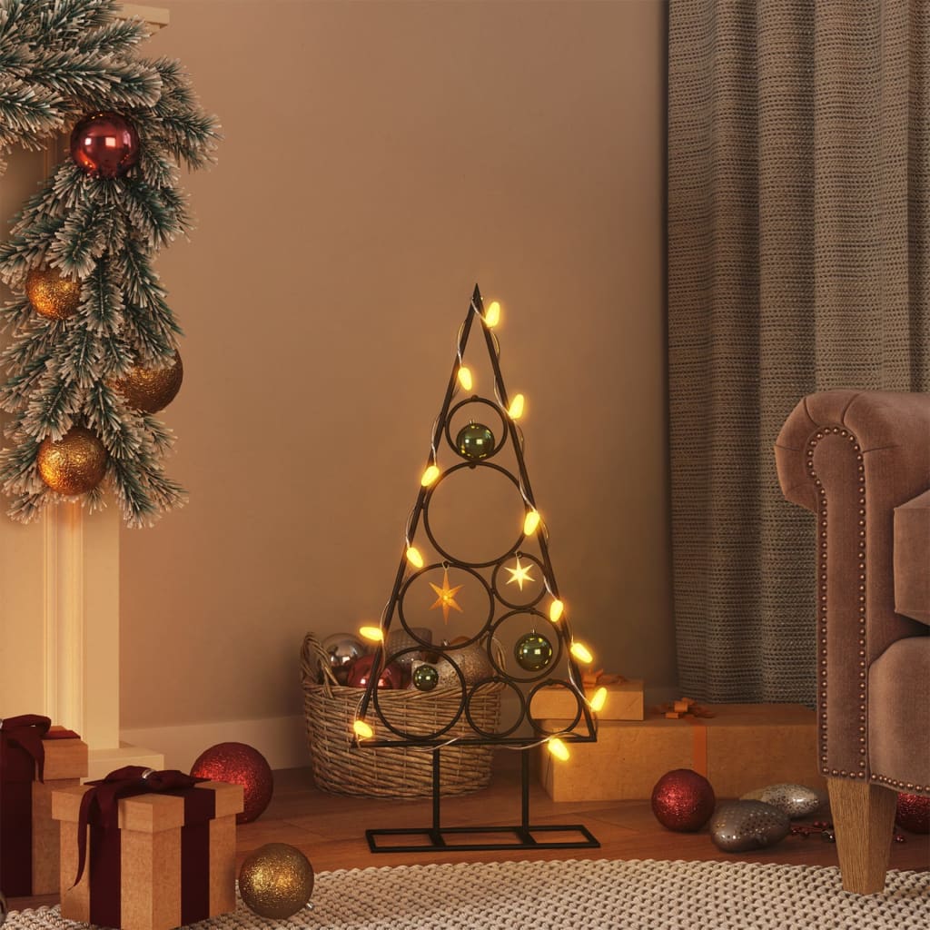 Arbre de Noël en métal pour décoration noir 60 cm - XIOS