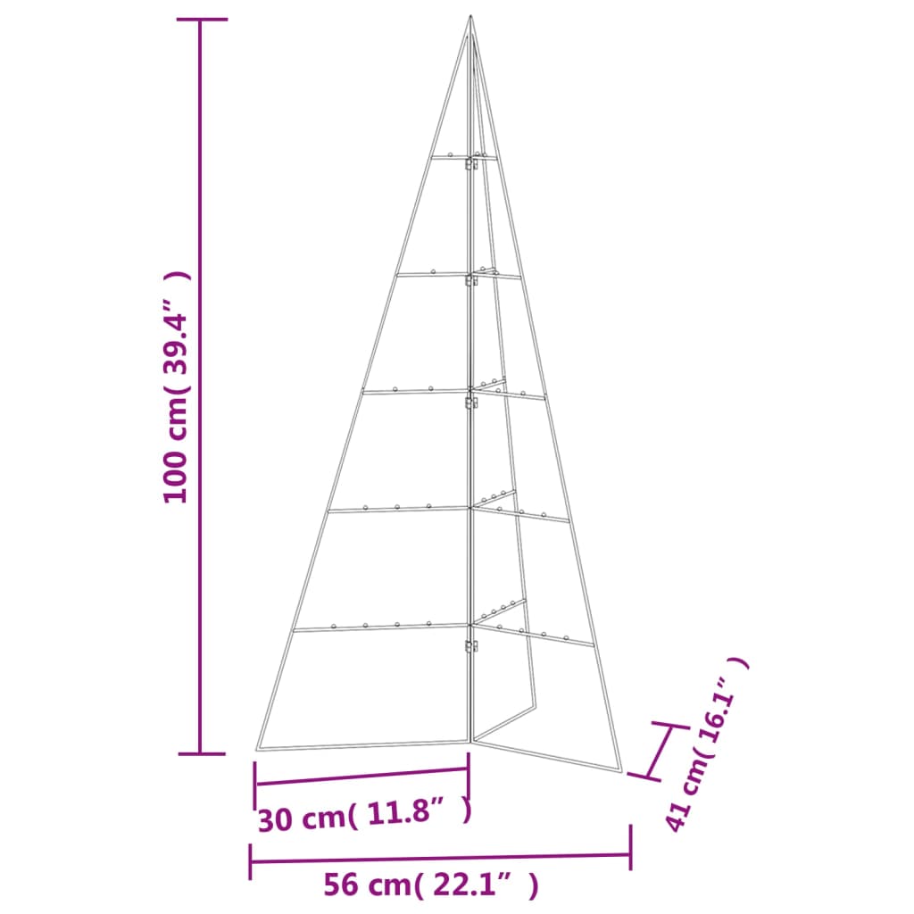 Arbre de Noël en métal pour décoration noir 100 cm - XIOS