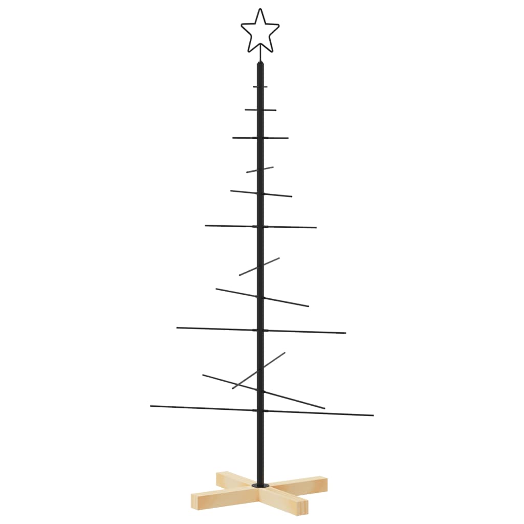 Arbre de Noël en métal avec base en bois noir 120 cm - XIOS