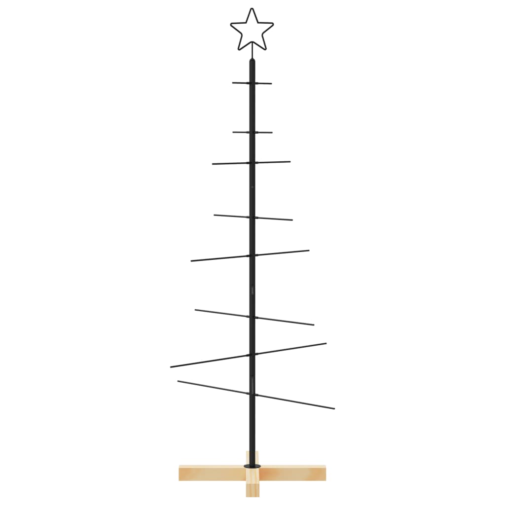 Arbre de Noël en métal avec base en bois noir 120 cm - XIOS