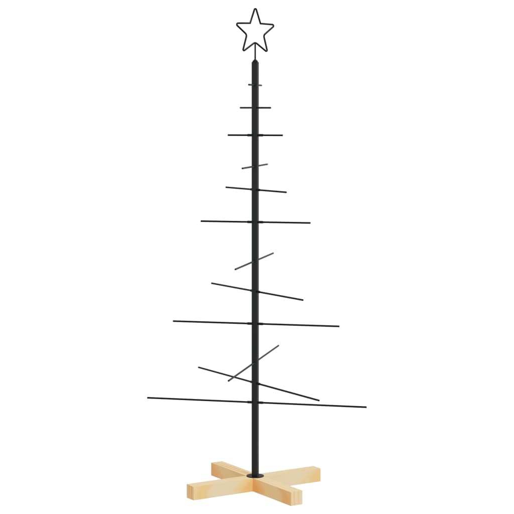 Arbre de Noël en métal avec base en bois noir 120 cm - XIOS