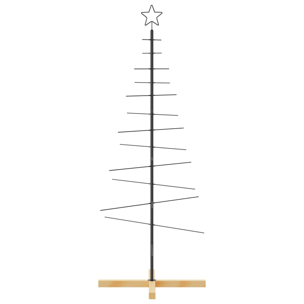 Arbre de Noël en métal avec base en bois noir 150 cm - XIOS